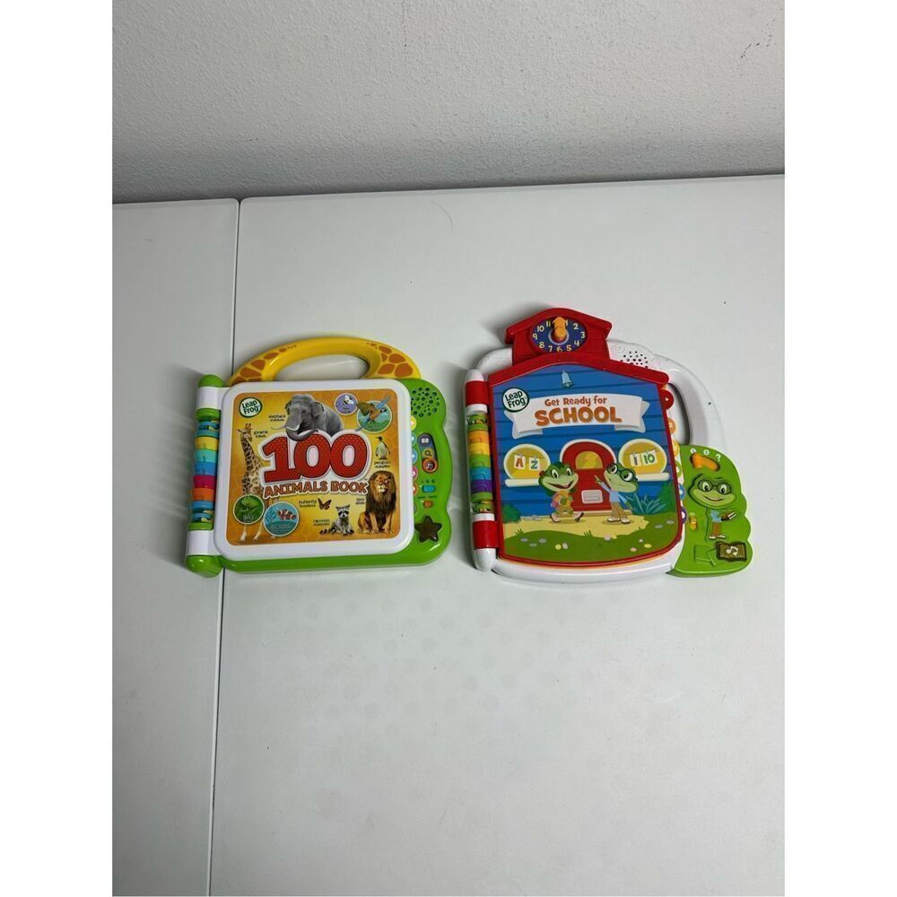 Lot of 2 LeapFrog Tad's Get Ready for School Educational Learning 100 Animals